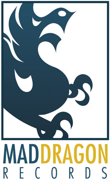 Yellow and Blure Mad Dragon Logo with Drexel Dragon Illustration